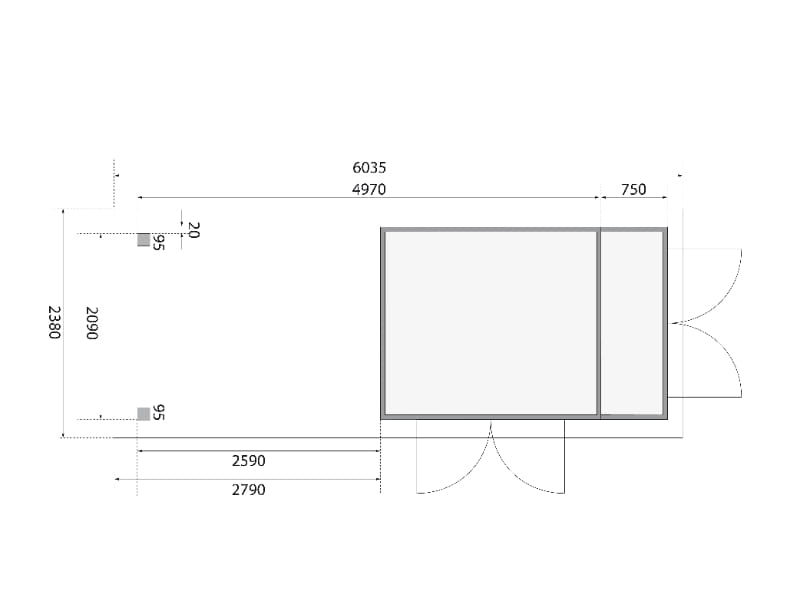 Karibu Gartenhaus Retola 3 mit Anbauschrank und Anbaudachdach 2,80 Meter