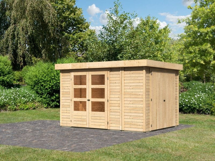 Karibu Gartenhaus Retola 4 inkl. Anbauschrank