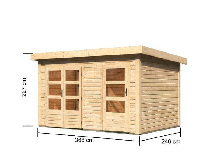 Karibu Gartenhaus Schönbuch 1 38 mm 2-Raum-Haus