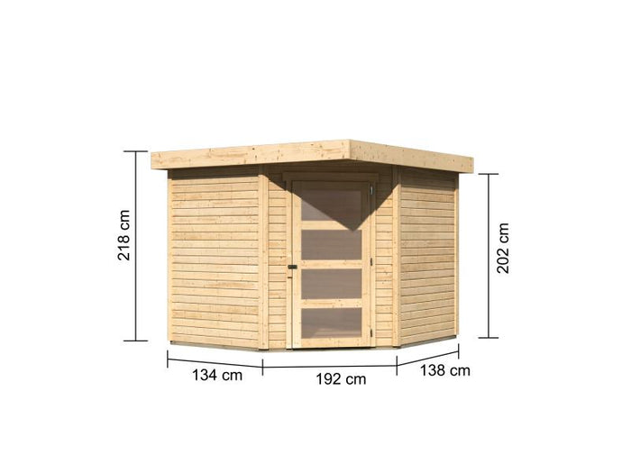 Karibu Gartenhaus Schwandorf 5 natur 19 mm