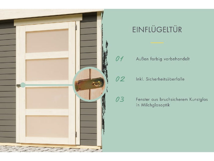 Karibu Gartenhaus Schwandorf 5 terragrau 19 mm