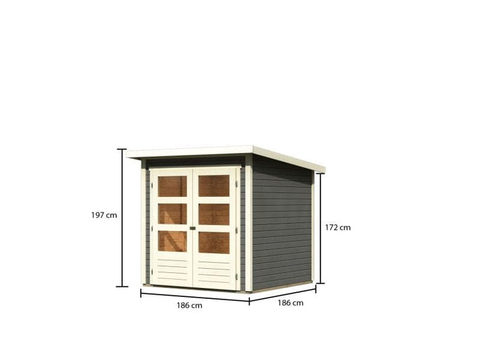 Karibu Gartenhaus Stockach 2 terragrau