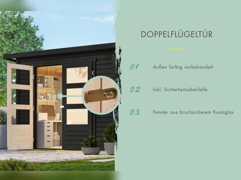 Karibu Gartenhaus Stockach 5 in schwarz