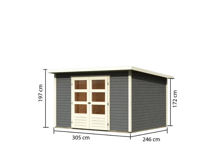 Karibu Gartenhaus Stockach 5 in terragrau
