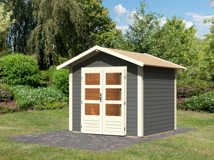 Karibu Gartenhaus Talkau 3 in terragrau 28 mm