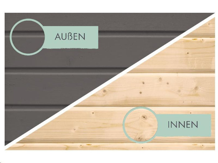 Karibu Gartenhaus Talkau 3 in terragrau 28 mm