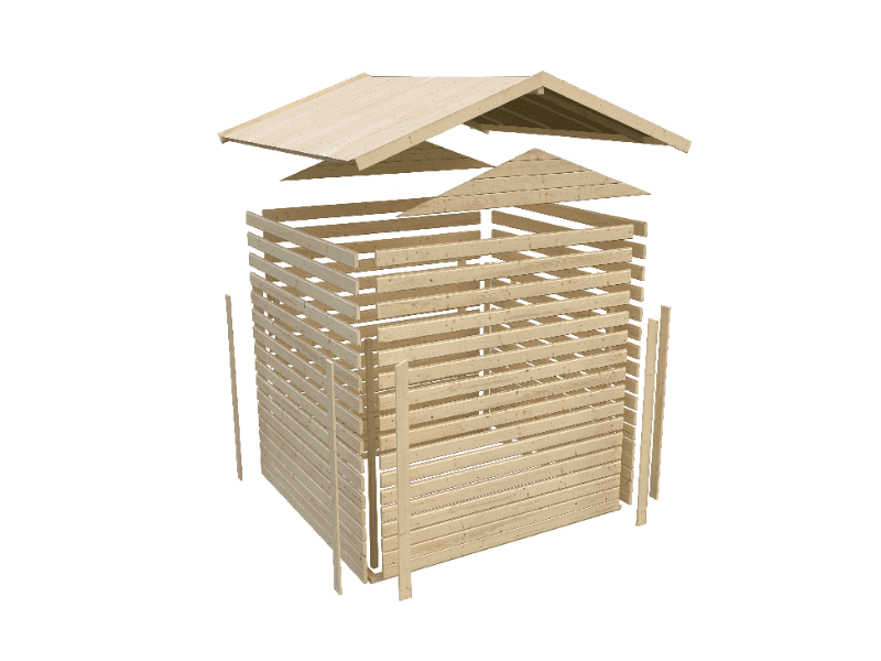 Karibu Gartenhaus Talkau 3 in terragrau 28 mm