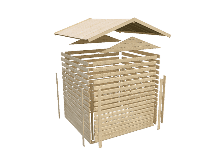 Karibu Gartenhaus Talkau 3 in terragrau 28 mm