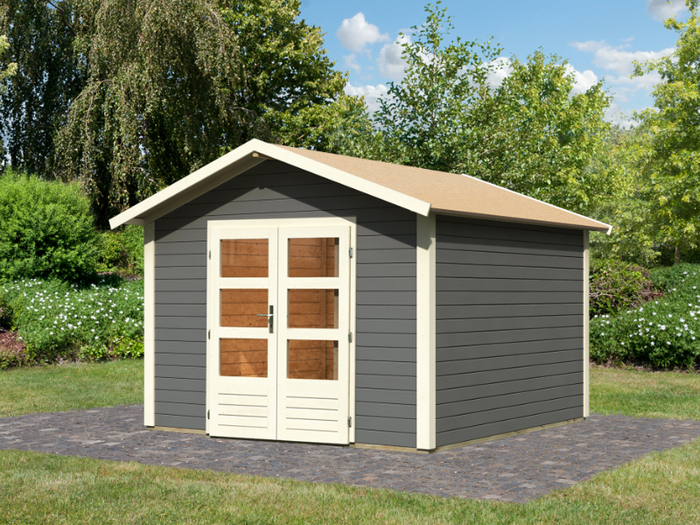 Karibu Gartenhaus Talkau 8 in terragrau 28 mm