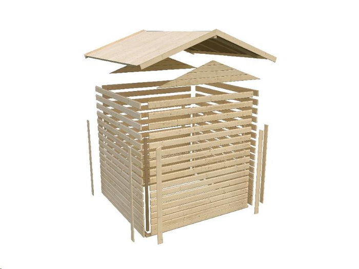 Karibu Gartenhaus Talkau 8 in terragrau 28 mm