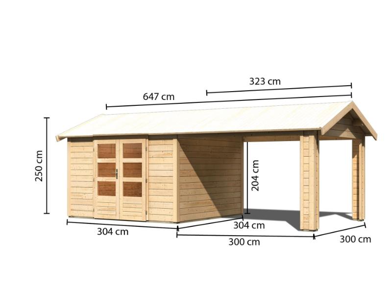 Karibu Gartenhaus Theres 7 natur- 1 Dachbausbauelement