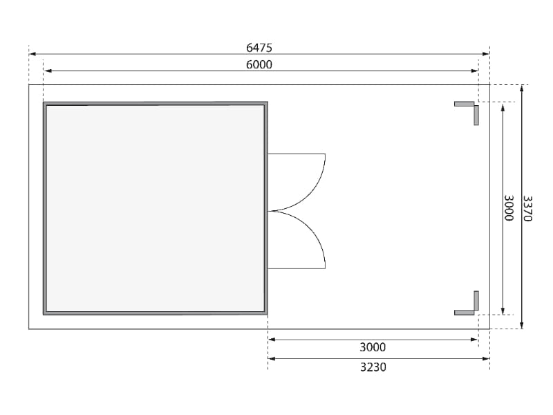 Karibu Gartenhaus Theres 7 terragrau- 1 Dachbausbauelement