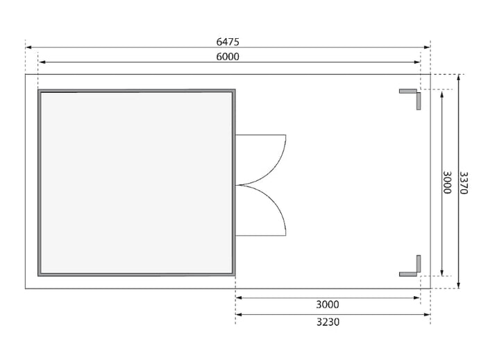 Karibu Gartenhaus Theres 7 terragrau- 1 Dachbausbauelement