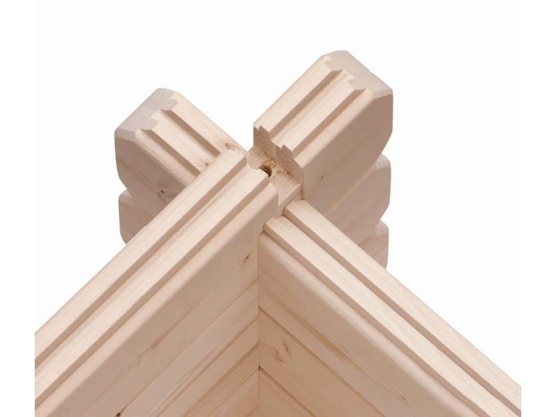 Karibu Gartenhaus Trittau 3 natur mit Anbaudach 4,4 m inkl. Rückwand