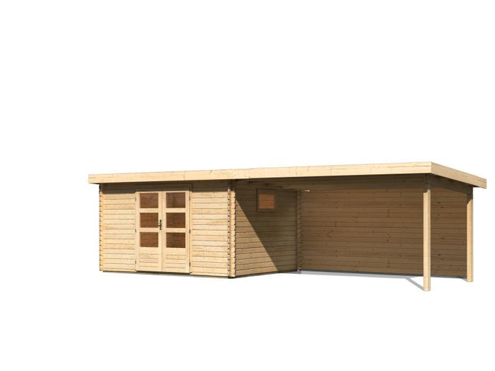 Karibu Gartenhaus Trittau 4 inkl. Anbaudach 4,4 m inkl. Rückwand