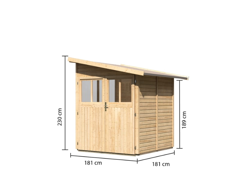 Karibu Gartenhaus Wandlitz 2 natur 19 mm