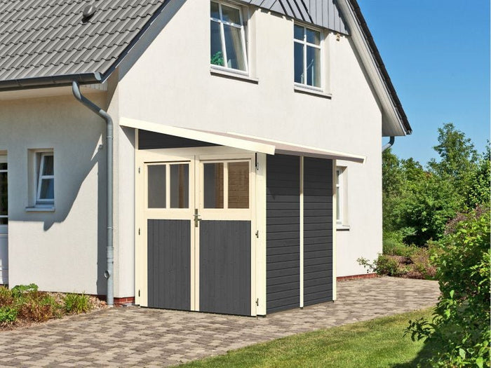 Karibu Gartenhaus Wandlitz 2 terragrau 19 mm