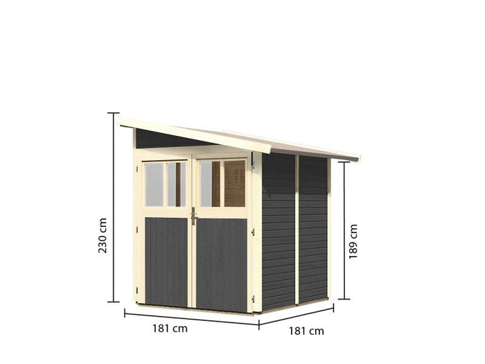 Karibu Gartenhaus Wandlitz 2 terragrau 19 mm
