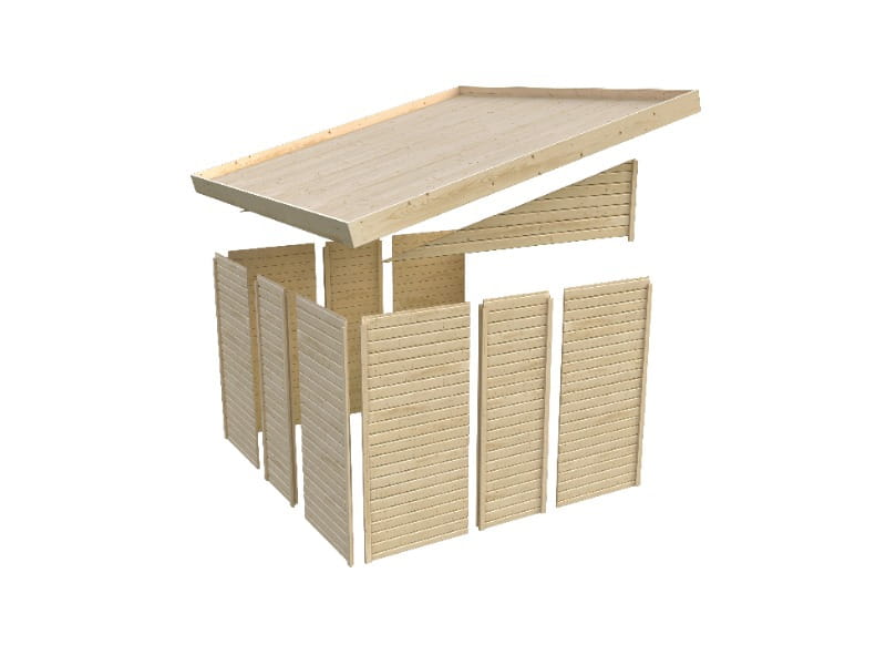 Karibu Gartenhaus Wandlitz 2 terragrau 19 mm