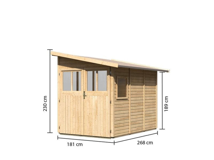 Karibu Gartenhaus Wandlitz 3 natur 19 mm