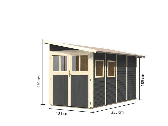 Karibu Gartenhaus Wandlitz 4 terragrau 19 mm
