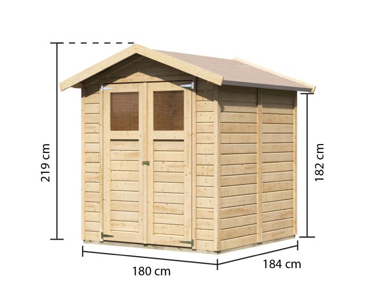 Karibu Gerätehaus Dahme 3 natur 14 mm