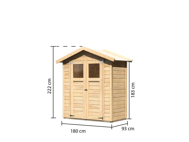 Karibu Gerätehaus Dahme natur 14 mm