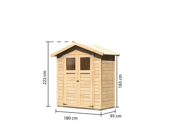 Karibu Gerätehaus Dahme natur 14 mm