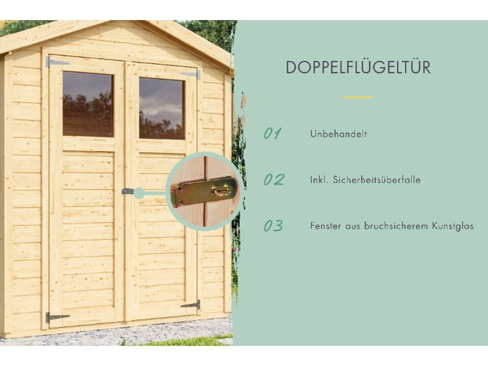 Karibu Gerätehaus Dalin 1 natur 14 mm