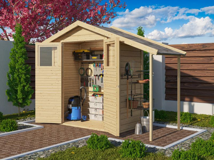 Karibu Gerätehaus Dana natur 14 mm