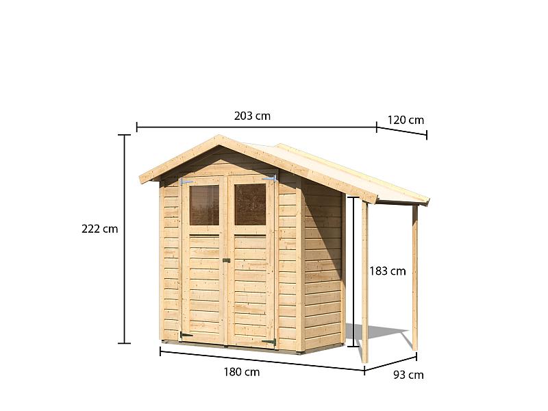 Karibu Gerätehaus Dana natur 14 mm