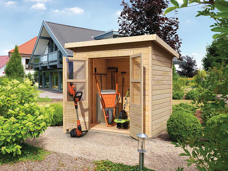 Karibu Gerätehaus Merseburg 3 natur 14 mm