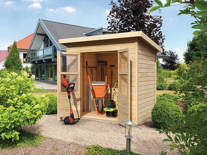 Karibu Gerätehaus Merseburg 3 natur 14 mm