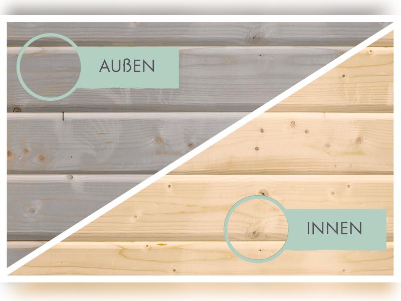 Karibu Gerätehaus Merseburg 3 SET mit Anbaudach, vorvergraut