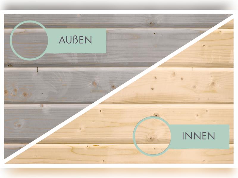 Karibu Gerätehaus Merseburg 3, vorvergraut, 14 mm