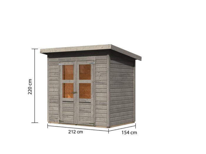 Karibu Gerätehaus Merseburg 3, vorvergraut, 14 mm