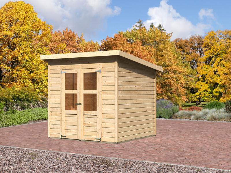 Karibu Gerätehaus Merseburg 4 natur 14 mm