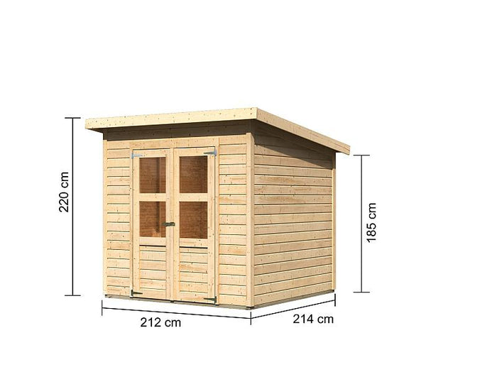 Karibu Gerätehaus Merseburg 4 natur 14 mm