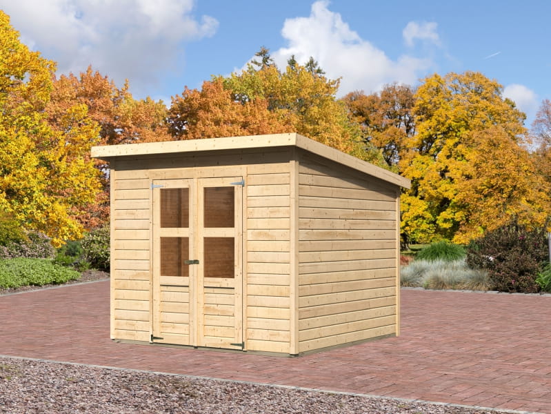 Karibu Gerätehaus Merseburg 6 natur 14 mm