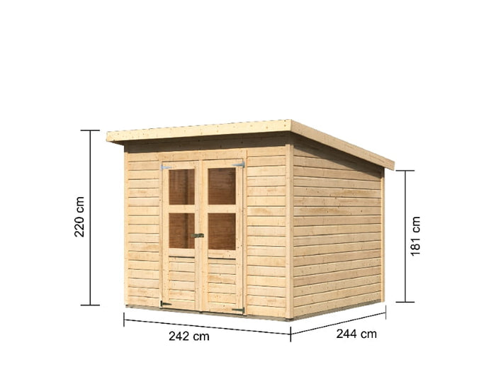 Karibu Gerätehaus Merseburg 6 natur 14 mm