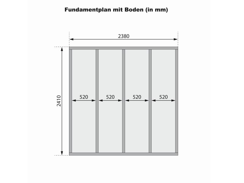 Karibu Gerätehaus Merseburg 6 SET mit Anbaudach
