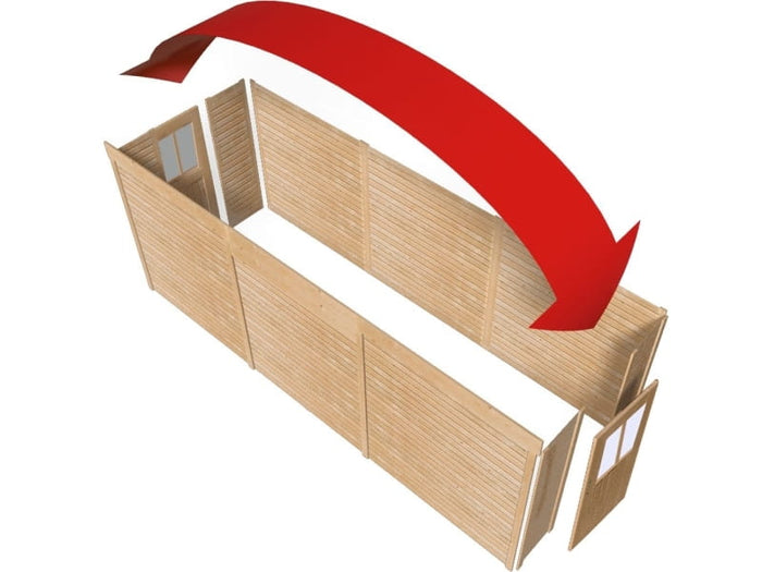 Karibu Geräteraum 2 mit Einzeltür f. Doppelcarport