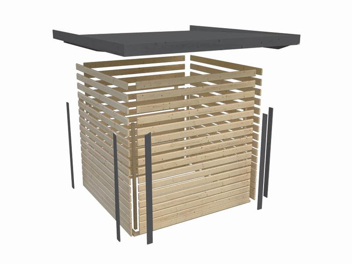 Karibu Hybrid Gartenhaus Jupiter 2 A naturbelassen/anthrazit