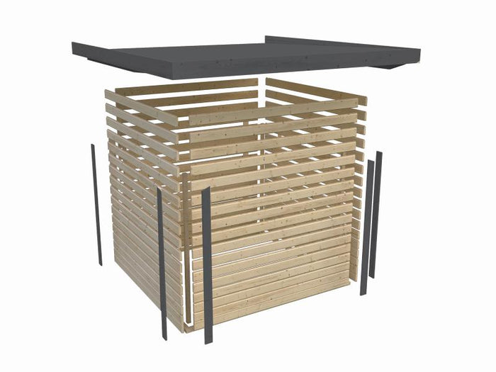 Karibu Hybrid Gartenhaus Jupiter 2 B terragrau/graualuminium