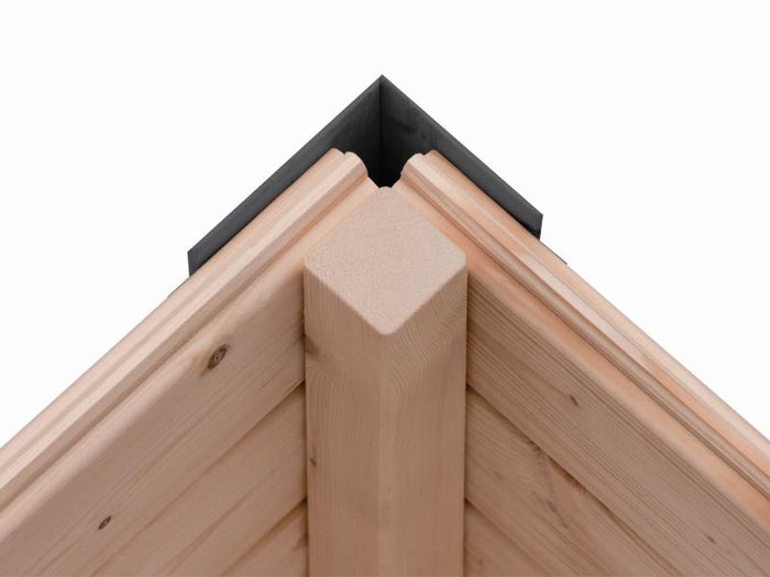 Karibu Hybrid Gartenhaus Jupiter 2 B terragrau/graualuminium, inkl. 2,40 m Anbaudach