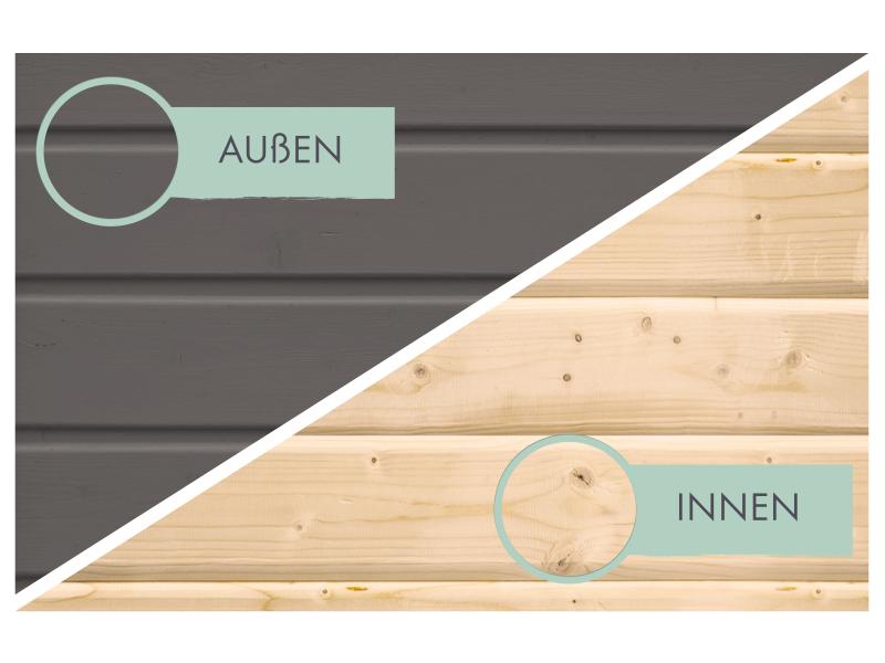 Karibu Hybrid Gartenhaus Jupiter 2 B terragrau/anthrazit