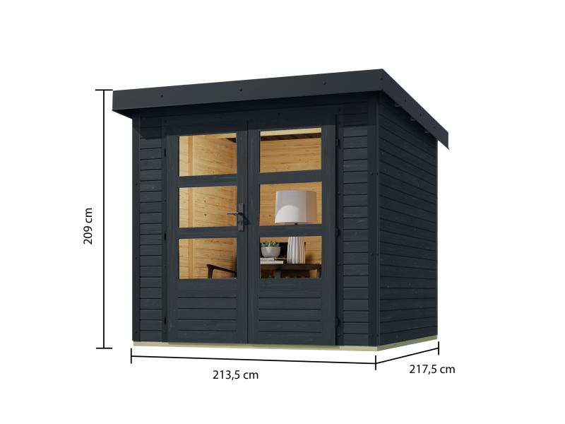 Karibu Hybrid Gartenhaus Jupiter 2 C anthrazit/anthrazit