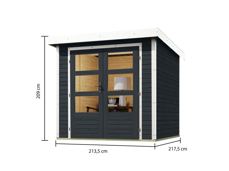 Karibu Hybrid Gartenhaus Jupiter 2 C anthrazit/weiß