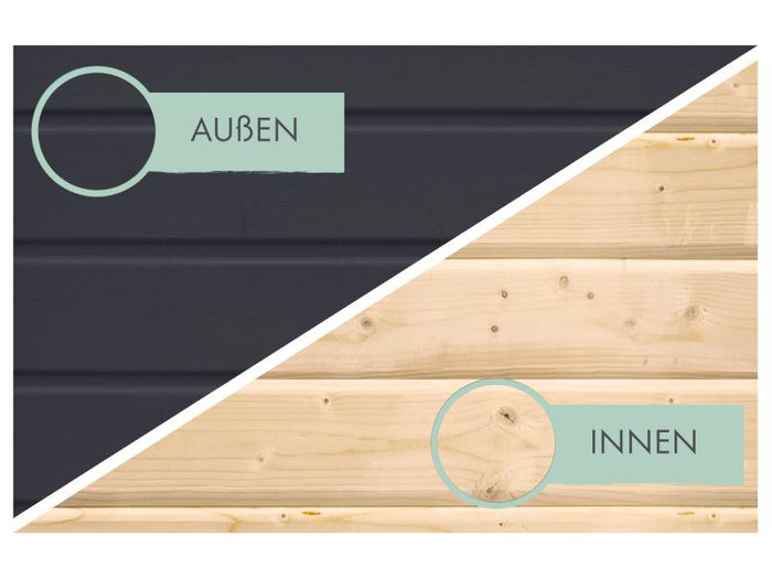 Karibu Hybrid Gartenhaus Jupiter 2 C anthrazit/weiß