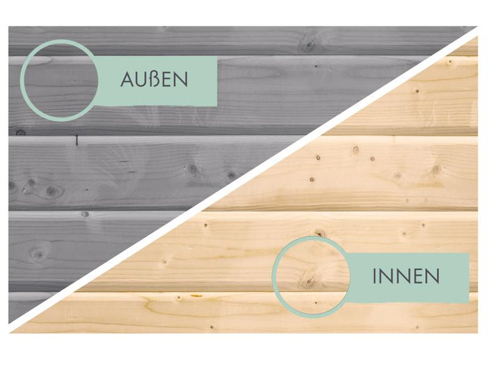 Karibu Hybrid Gartenhaus Jupiter 2 D wassergrau/graualuminium